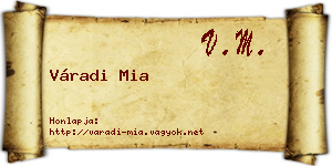 Váradi Mia névjegykártya